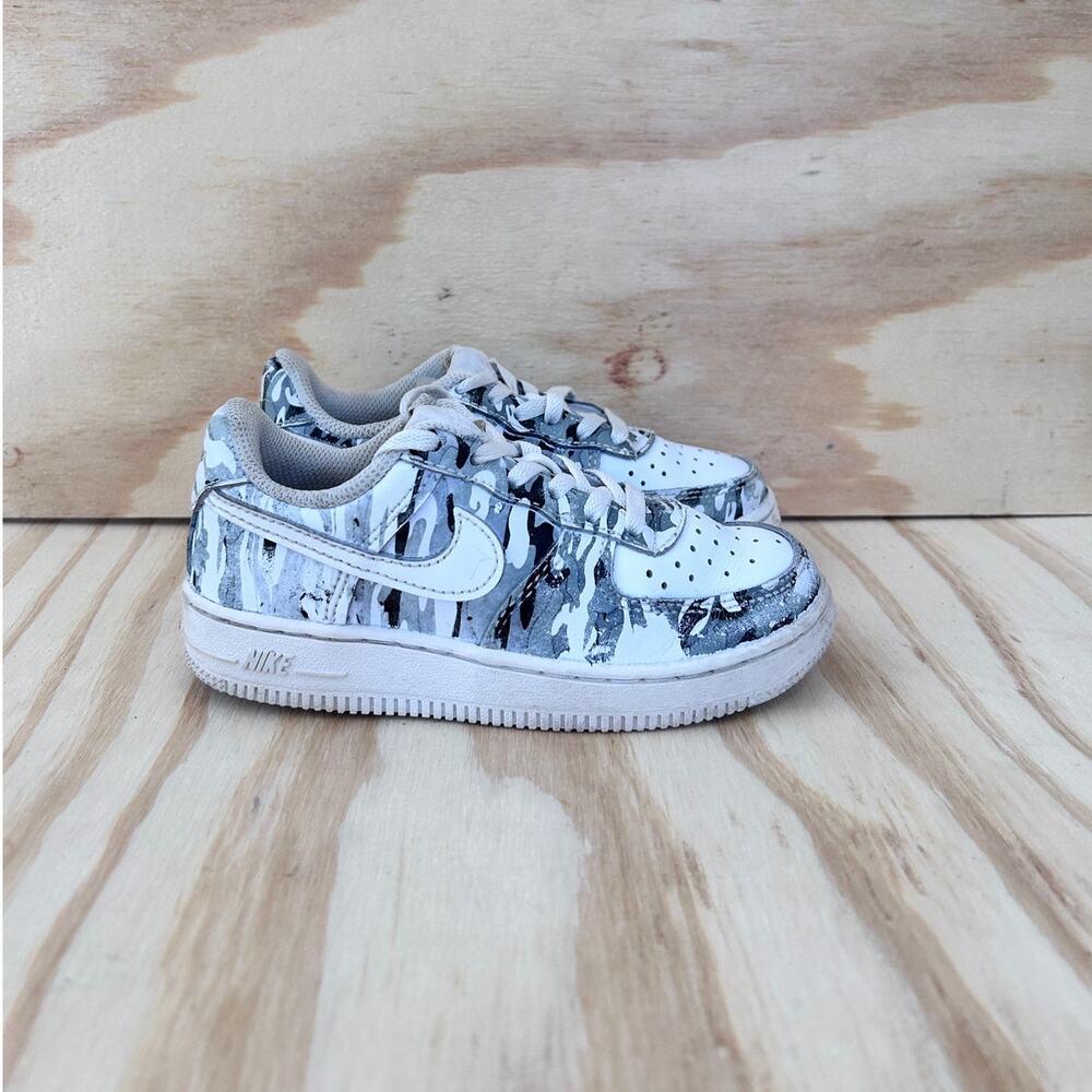 Nike - AF1 Low Camo - Sneakers - Gray - Kids Little Unisex - 11C - DH2925-111